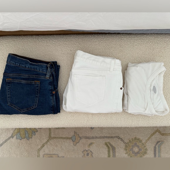 Abercrombie & Fitch Maternity Dark Blue and White Jeans - 2 pairs + bonus shirts - Picture 9 of 11